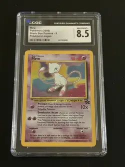 2000 Pokemon Black Star Promo Mew #9 CGC 8.5 NM/Mint+ - Pokemon League Holo WotC - Image 1