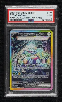 Terapagos ex Special Illustration Rare Pokemon SV07: Stellar Crown PSA 9 MINT - Image 1