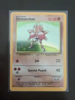 Hitmonchan - 7/102 - Holo Rare - Unlimited Edition WOTC Pokemon Base Set - Image 1