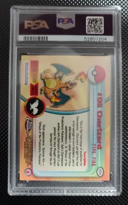 2000 Topps Chrome Pokemon TV Charizard #6 PSA 8 NM-MT - Image 2
