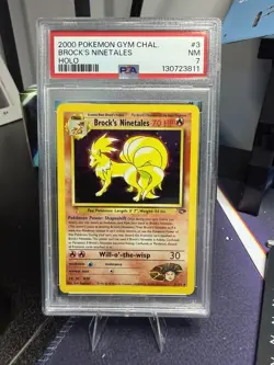 2000 Pokemon Gym Challenge Brock’s Ninetales #3/132 Holo PSA 7 - Image 1