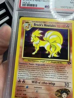 2000 Pokemon Gym Challenge Brock’s Ninetales #3/132 Holo PSA 7 - Image 2