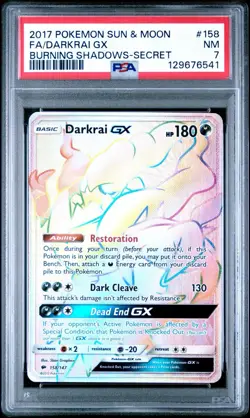 Pokemon Darkrai GX (Secret) 158/147 Sm-Burning Shadows Holo PSA7 - Image 1