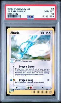 2003 Pokemon EX Dragon Altaria HOLO 2/97 PSA 10 GEM MINT!! POP 40 - Image 1