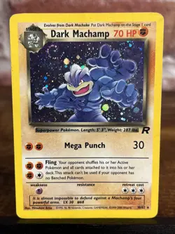 Pokemon TCG Team Rocket Dark Machamp 10/82 Holo HP Swirl Holo - Image 1