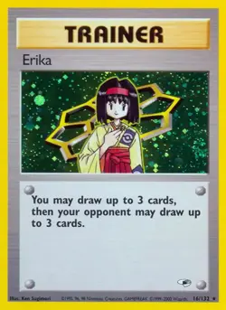 Erika - 16/132 - Pokemon Gym Heroes Unlimited Holo Rare Card WOTC NM - Image 1