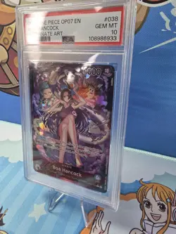 One Piece English Boa Hancock 2024 Alternate Art Leader OP07 #038 PSA 10 Gem - Image 2