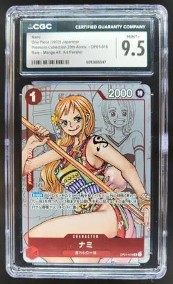 2022 ONE PIECE CCG JAPANESE NAMI RARE MANGA ALT ART OP01-016 CGC 9.5 A PT - Image 1