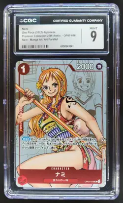 2022 ONE PIECE CCG JAPANESE NAMI 25TH MANGA ALT ART OP01-016 CGC 9 A PT - Image 1