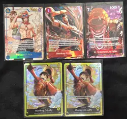 One Piece Card Game Lot 5 Cards ST29 & OP13 English Luffy Ace - Image 1