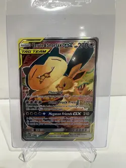 Eevee & Snorlax GX - SM169 - Pokemon Sun & Moon Promo Ultra Rare Card Mint - Image 1
