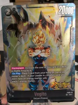 SR Rare Super Vegito FS09-16 DB Legends Stamp Foil Dragon Ball Fusion World CCG - Image 1