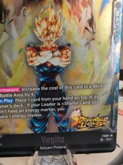 SR Rare Super Vegito FS09-16 DB Legends Stamp Foil Dragon Ball Fusion World CCG - Image 2