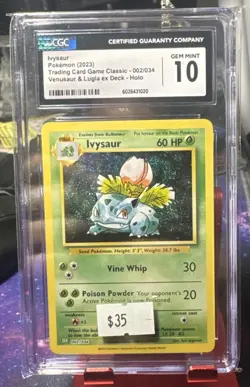 Ivysaur CLV 002/034 Pokemon Card - CGC 10 GRADED GEM MINT - TCG Classic - Image 1