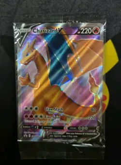 Charizard V SWSH050 Black Star Promo Card Full Art Sealed Mint - Image 1