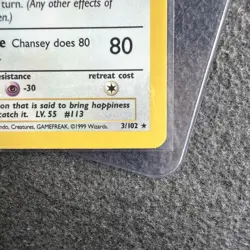Chansey pokemon Base Set 2 Holo Rare Card 3/130 - Image 4