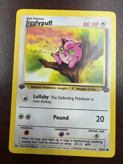 Jigglypuff 1st Edition Pokemon Card 1999 54/64 Jungle WOTC LP RARE 1st Ed - Image 1