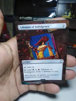 Talisman of Indulgence MTG Fallout Hand Painted Borderless Extended Altered Art - Image 2
