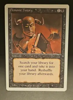 Mtg 🔥🔥 Demonic Tutor 🔥🔥 Revised 🌟RARE FIND🌟 MT/NM Magic The Gathering - Image 1