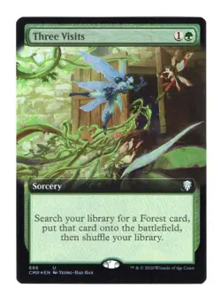 Three Visits ~ Extended Art - Foil NM-Mint, English Commander Legends MTG - Image 1