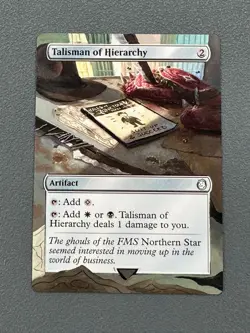 Talisman of Hierarchy MTG Fallout Hand Painted Borderless Extended Altered Art v - Image 1