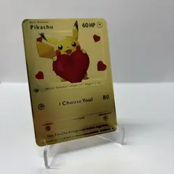 Pikachu 60HP Pokemon Gold Metal Card Collectible/Display - Image 1