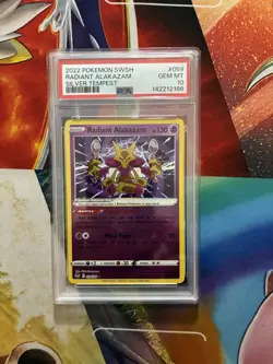 Pokemon Radiant Alakazam 059/195 Silver Tempest Holo Radiant Rare PSA 10 - Image 1