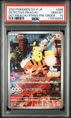 PSA 10 GM Pokemon Pikachu 098/SV-P Detective Pikachu Returns Promo Japanese - Image 1
