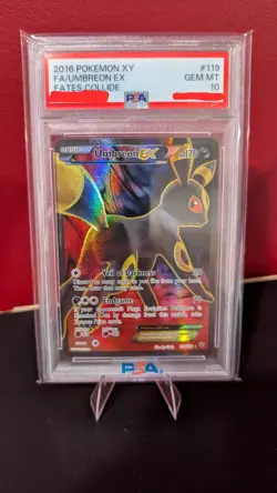 Umbreon EX (Full Art) 119/124 Fates Collide Holo PSA 10 GEM Mint Pokemon 2016 - Image 1
