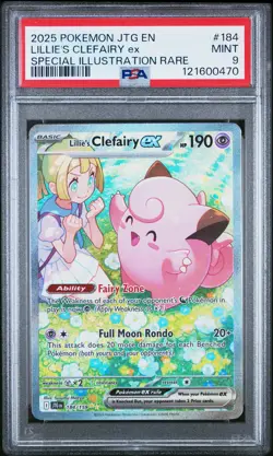 2025 POKEMON JTG EN-JOURNEY TOGETHER #184 LILLIE'S CLEFAIRY EX PSA 9 - Image 1