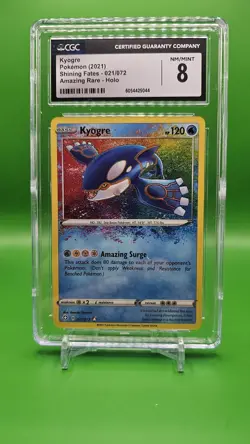 Pokemon TCG Kyogre Shining Fates Amazing Rare Holo Card 021/072 CGC 8 Nm/Mint - Image 1