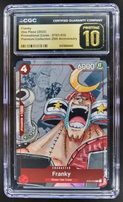 2022 ONE PIECE CCG FRANKY 25TH PROMO ST01-010 CGC 10 PRISTINE A PT - Image 1