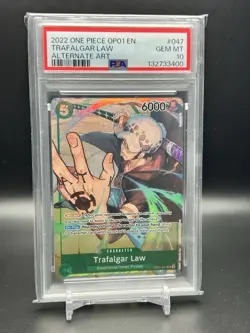 2022 ONE PIECE OP01 EN TRAFALGAR LAW ALT ART PSA 10 - Image 1