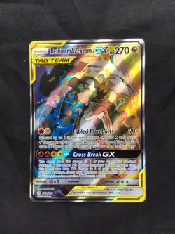 Pokemon: Cosmic Eclipse Ultra Rare Full Art: Reshiram & Zekrom GX 222/236 - Image 1