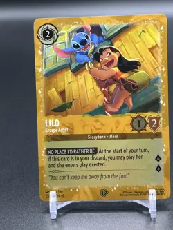 Disney Lorcana Azurite Sea ~ LILO - Escape Artist 25/P2 PROMO Gold Glitter Foil - Image 1