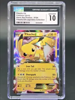 PIKACHU EX 2015 POKEMON BLACK STAR PROMOS LEGENDARY COLL #XY84 CGC 10 - Image 1