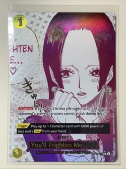 You'll Frighten Me... (Alternate Art) OP14-118 The Azure Sea's Seven Foil Clean! - Image 1