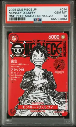 2025 ONE PIECE JAPANESE PROMOS MAGAZINE VOL.20 #014 MONKEY D. LUFFY PSA 10 - Image 1