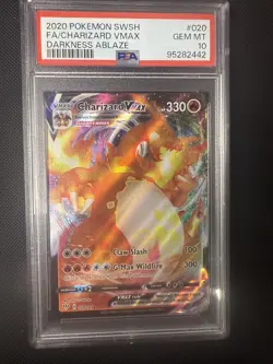 Pokemon TCG Charizard VMAX Darkness Ablaze Holo Ultra Rare Card PSA 10, 020/189 - Image 1