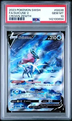 Pokemon TCG Suicune V GG38/GG70 Alternative Art Crown Zenith PSA 10 Gem Mint - Image 1