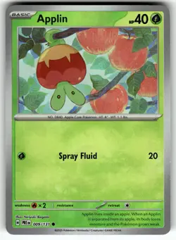 Applin (Master Ball Pattern) 009/131 SV: Prismatic Evolutions NM Pokemon Card TC - Image 1