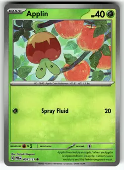 Applin (Master Ball Pattern) 009/131 SV: Prismatic Evolutions NM Pokemon Card TC - Image 1
