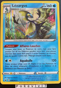 Carte Pokemon LEZARGUS 058/202 Holo Epee et Bouclier 1 EB01 FR NEUF - Image 1