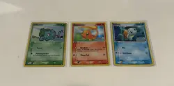 Charmander, Bulbasaur, & Squirtle - 3 Card Reverse Holo Lot - Crystal Guardians - Image 1