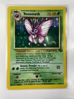 Pokemon TCG Venomoth Holo Rare Card 13/64 Unlimited Jungle Edition 1999 LP/MP - Image 1