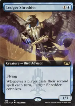Ledger Shredder (Extended Art) #412 (NM) Streets New Capenna SNC Magic MTG Card - Image 1