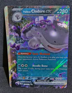 MODERN E READER MISCUT ERROR- Paldean Clodsire Ex 130/193 pokemon card - Image 1