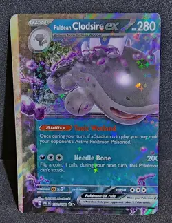 MODERN E READER MISCUT ERROR- Paldean Clodsire Ex 130/193 pokemon card - Image 2