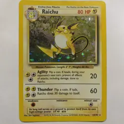 Raichu Holo Swirl 16/130 1999 Base Set 2 Vintage Pokemon Card WOTC - Image 1