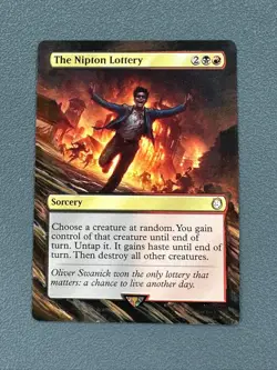 The Nipton Lottery MTG Fallout Hand Painted Borderless Extended Full Altered Art - Image 1